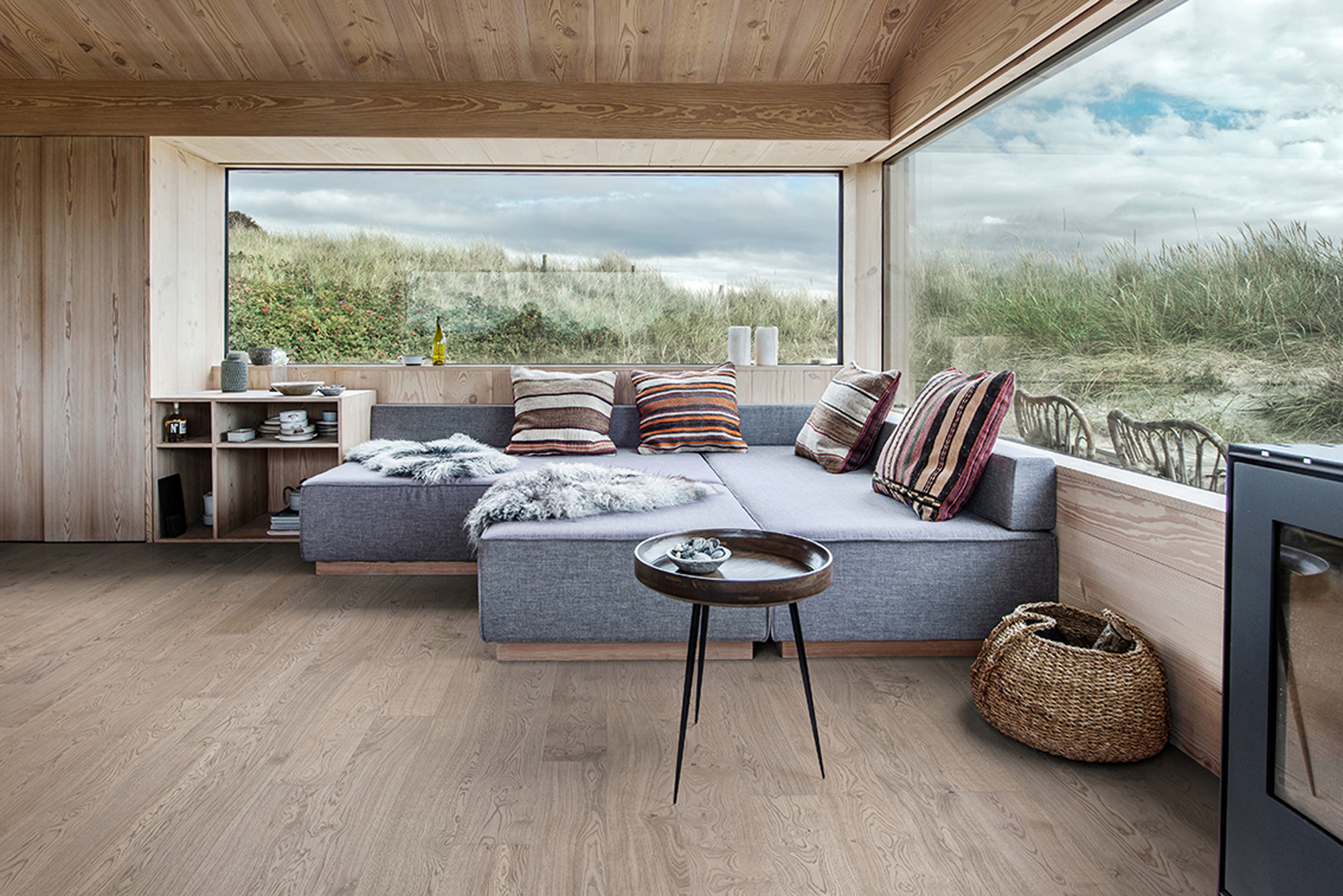 北欧温馨家，宅男视频下载进口地板 勒克斯系列-单拼海滨橡木